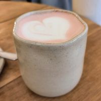 Spicy Pink Latte at Bakea in Paris