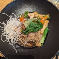 Noodles with tofu, veggies and mushrooms at Kuro Kuma Noodles bar in Ciudad Autónoma De Buenos Aires
