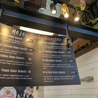 Vegan menu items at Hojo's Sushi Burrito in Charlottetown