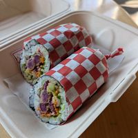 Yam tempura sushi burrito at Hojo's Sushi Burrito in Charlottetown
