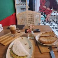 Tapioca com guacamole, pāo na chapa e capuccino at Clarice in Sao Paulo