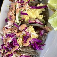 The vegan breakfast tacos unbelievable what wonderful flavors  at Kitchen Mouse in Los Angeles