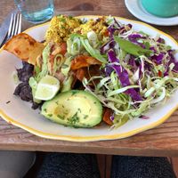 Vegan chilaquiles... Yum! at Kitchen Mouse in Los Angeles