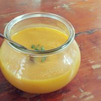 Carrot soup at Zoe Food in Gran Canaria