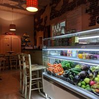 the veggie counter....looking good and fresh! at Zoe Food in Gran Canaria
