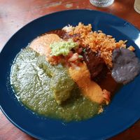 vegan enchilada (Mexican theme on todays menu) at Zoe Food in Gran Canaria