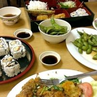 Our feast!  at Shin Yu Japanese and Chinese Vegetarian in Kuala Lumpur