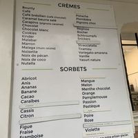 Carte de sorbets   at Glacier Jappe in Provence-alpes-côte D'azur