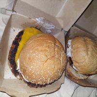 Vegan cheese burger at Nom Street Food & Smashed Burgers in Rhodes