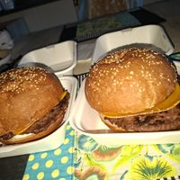 My favorite vegan burger takeaway at Nom Street Food & Smashed Burgers in Rhodes