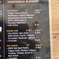 All vegetarian options can be made vegan. at The Burger Hub Tas in Rosny Park