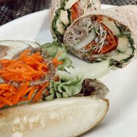 Salad and hummus wrap.  at Under the Bodhi Tree in Pahoa