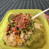 Black bean bowl with guac  at Tacos Locos in New York