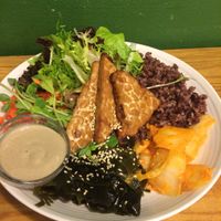 Macro bowl with bitter/poorly cooked tempeh. Otherwise it was yummy! at Ooh Cha Cha - Zhongzheng District in Taipei