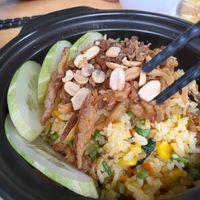 Fried rice mushrooms at Tiệm Chay Thong Thả in Ho Chi Minh City