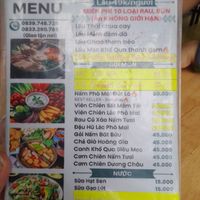 Menu in Vietnamese only at Tiệm Chay Thong Thả in Ho Chi Minh City