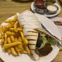 Falafel wrap  at The Cheeky Pea in Kingston Upon Thames