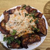 Baba ghanoush + roasted aubergine at The Cheeky Pea in Kingston Upon Thames