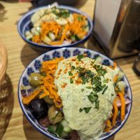 Side salad with parsley tahini at The Cheeky Pea in Kingston Upon Thames
