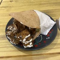 Vegan chicken & falafel pitta   at The Cheeky Pea in Kingston Upon Thames