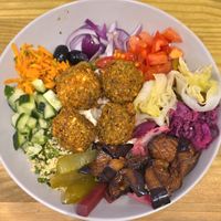 Falafel salad bowl. at The Cheeky Pea in Kingston Upon Thames