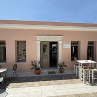 Indoor & outdoor seating (front and back)  at Ramnos Café in Paros