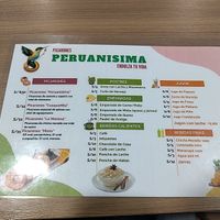 Menu at Picarones Peruanisima in Cuzco