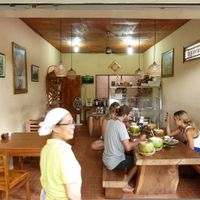 Friendly owner and happy customers at Prima Warung, Ubud, Bali at Prima Warung in Ubud