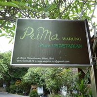 Prima Warung sign, Ubud, Bali at Prima Warung in Ubud