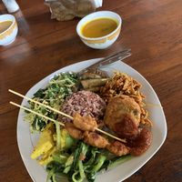 Delicious Pumpkin or Lentil Soup with Nasi Campur  at Prima Warung in Ubud