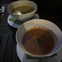 Carrot ginger and coconut curry soup   at Bebop in Vienna