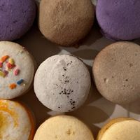 Vegan macaron in do many beautiful colors and flavors everyday! at Commune à Tea: Herbal Shoppe & Café in Laconia