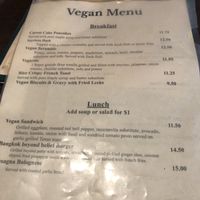 Regular vegan menu you have to ask for at Evan's Kitchen in Sacramento