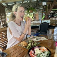 We went back for lunch the next day..the grilled veggie panini was delicioso!  at Leaf Eaters Cafe in Bocas Del Toro