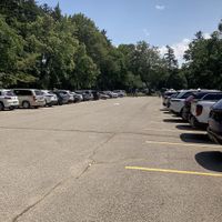 Parking lot, five minutes before the official opening time at Mentor Farmers Market in Mentor