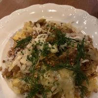 Hungarian noodles with cabbage  at Marumba in Budapest