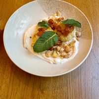 Hungarian cottage cheese dumplings with sour cream - vegan   at Marumba in Budapest