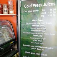 drinks menu at D'Lish Love Your Body Wholefoods in Cairns