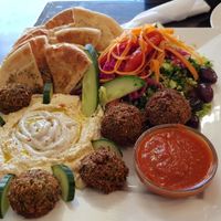 Hummus Falafel Platter for 2 (Vegan, without Yoghurt) at Falafel Gourmet in Nelson