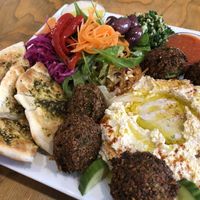 Hummus falafel platter at Falafel Gourmet in Nelson