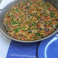 Vegan paella at Restaurante Arrocería Són de Mar in Comunidad Valenciana