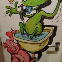 the bathroom at L'Acoustic in Selestat