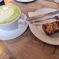 Oat matcha latte
Apple and blackberry crumble bar at Procaffeination in Edinburgh