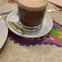 Tasty cinnamon latte   at Baratza Kafea in Pamplona