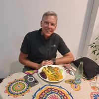 NIce guy nourishing in Baratza to continue the Camino. at Baratza Kafea in Pamplona