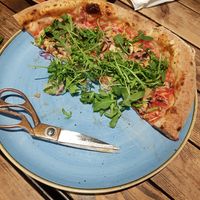 Half eaten vege ortolana at Bosiljak Pizza Napoletana in Grad Beograd