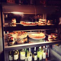 Desserts and wines at Gruszki Pietruszki in Warsaw