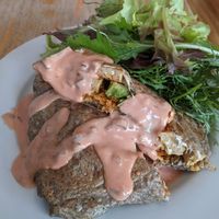 Vegan Spicy Reuben Crepe at Starving Artist Creperie and Cafe in Lee