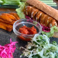 Vegan Hot Dog at Divine Earth in Seminyak