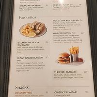 Menu August 2025 at CHC - Fern & Co. in Christchurch